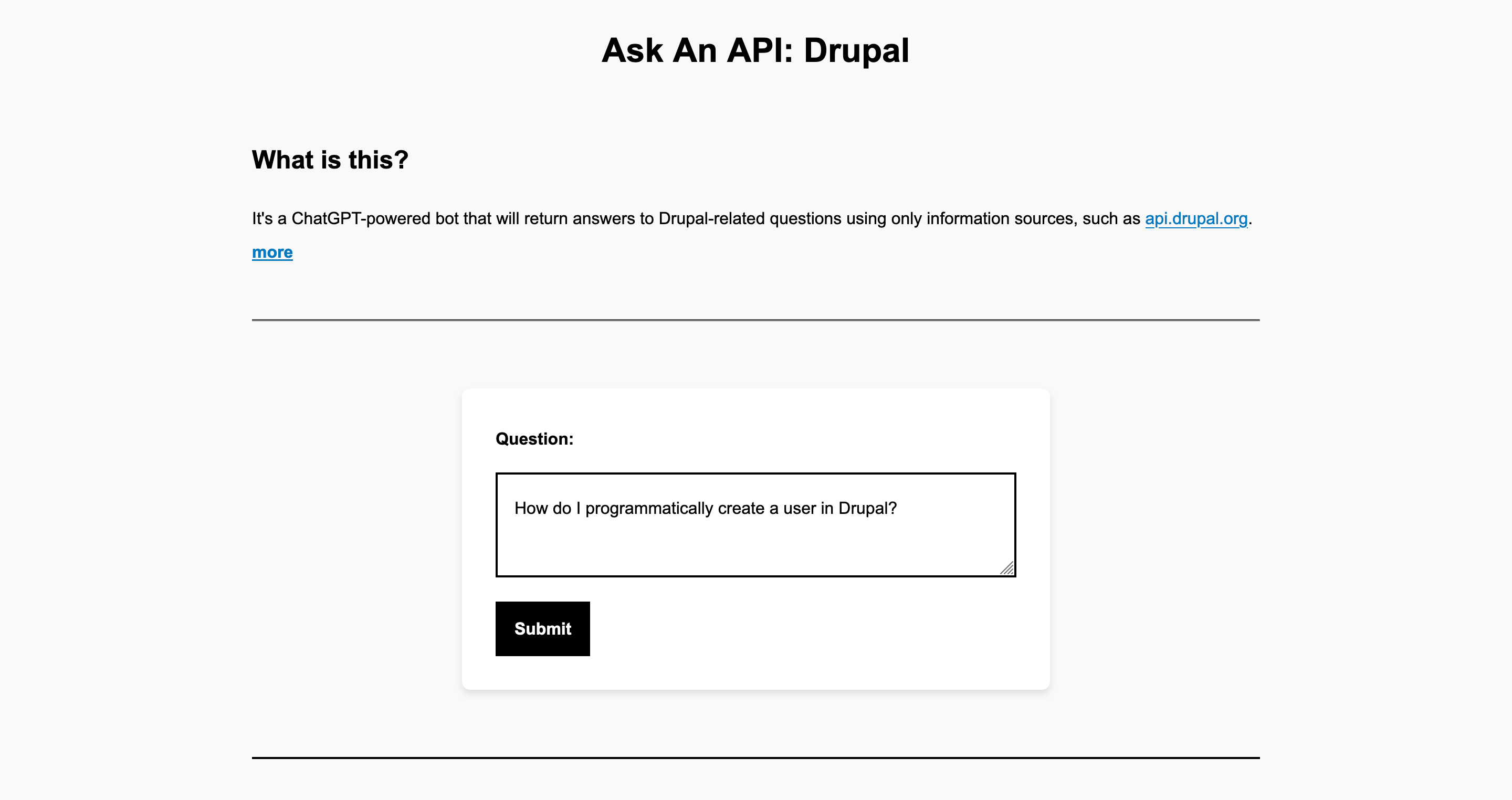 Ask An API Ask an api